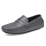 Uued ehtsad nahast Doug kingad Meeste vabaaja s&otilde;idukingad Pehme tallaga Moodsad slip-on K&otilde;ikjale sobivad laisklejate kingad Suurused 49 38 black