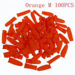 100 tk Multifunktsionaalsed s&otilde;rmeotsad Kindad Latekskummist s&otilde;rmekatted Kaitsev M oranž