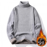 S&uuml;gistalvine meeste kaelusega kampsun Meeste kuduvad pulloverid rullkaelusega kootud kampsun, soe meeste kampsun Slim Fit vabaaja kampsun 4XL valge