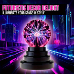 1 PC interaktiivne plasmakuulvalgusti puute- ja helijuhtimisega Plasma Globe Lamp must