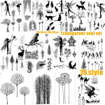 26 stiilis suur l&auml;bipaistev silikoontihendiga isetehtud fotoalbum k&auml;ekonto kaunistustega templikomplekt 4936