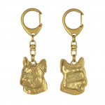 French Bulldog, Frenchie II - Gilded key ring with dog, handbag decoration, luxury accessory by Art-Dog brand