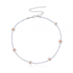 1tk Uus-Korea armsad karikakra lilled, v&auml;rvilised helmestega v&otilde;lu Statement l&uuml;hike kaelakee kaelakee naistele puhkuse ehted valge