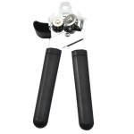 Libisemiskindla k&auml;epidemega multifunktsionaalne lihtsa kaane eemaldamise konserviavaja, roostevabast terasest 360 kraadi p&ouml;&ouml;rlev nupp must