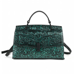 Johnature Retro naiste kott ehtsast nahast reljeefiga mitmek&uuml;lgsed, suure mahuga &otilde;lakottid roheline