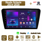 Android Carplay autoraadio Skoda Octavia 2014-2020 jaoks Multimeediam&auml;ngija Peaseade Stereo GPS Navigatsioon BT WIFI 4+64GB 2+32GB
