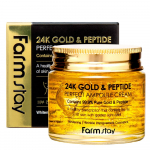 Farm stay 24K Gold & Peptide Perfect Ampoule Cream 80 ml - Ampułka do twarzy z 24-karatowym złotem i peptydami
