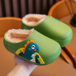 Laste puuvillased talvesussid: Libisemiskindlad, soojad, veekindlad, pehme p&otilde;hjaga kodukingad 30-31 size, insole 19.5cm/foot 18.5cm tumeroheline v&auml;rv