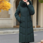 Suures suuruses XL-6XL Keskealine naine pikk mantel Talvine &uuml;ler&otilde;ivad Kapuutsiga Elegantne Lahtine Paks Soe Naiste Jakid Talveparkad 5XL