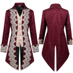 Moodne retrokost&uuml;&uuml;m Meeste pikk p&auml;&auml;sukesega mantel Riietus Keskaegne renessanss Halloweeni cosplay kost&uuml;&uuml;m Smoking Halloweeni peoks XXXXL must