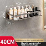 Punch-free vannitoa nagi Vannitoa riiul WC-ruum Alumiinium Ilma puurita Ripprest Vannitoa korraldaja Riputa seinale 40cm-A hall