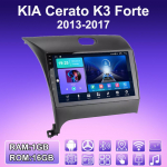 2 DIN Android Carplay autoraadio KIA Cerato K3 Forte jaoks 2013-2017 Multimeediumipleieri peakomplekt Stereo GPS Navigatsioon BT WIFI 4+64GB 1+16GB