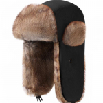 Seemisnahast Lei Fengi m&uuml;ts, Kirde tuule- ja lumekaitsega k&otilde;rvaklappidega m&uuml;ts, talvine paksendatud soe Lei Fengi m&uuml;ts, moekas ka&scaron;miirm&uuml;ts one size fits all pruun