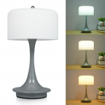 3W juhtmevaba seenlaualamp &ouml;&ouml;kapile, seenlamp 2000mAh akuga, 3 tasandit h&auml;mardatav, magamistuba Cylindrical Lampshade