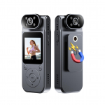 1080P kehakaamera koos heli- ja videosalvestusega Kantav kehakaamera minivideokaamera 180-kraadine videokaamera must