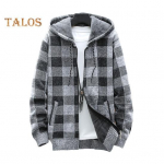 S&uuml;gistalv Meeste mantel T&otilde;mblukuga kootud pikkade varrukatega Paks pl&uuml;&uuml;s ruuduline Tr&uuml;ki kapuutsiga &uuml;ler&otilde;ivad lahtised topelttaskud Igap&auml;evases spordis &otilde;ues t&ouml;&ouml;tamise kapuuts M helehall v&auml;rv