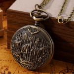 Retromoodne meeste kvartsist taskukell, vintage Western Cowboy Designi mustriga kaelakee ripatsiga taskukell, ideaalne valik kingitusteks meestele