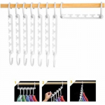 8pcs &eacute;conomiseur d'espace &eacute;tonnant cintre organisateur de cabinet en rack multifonction v&ecirc;tements magique crochet