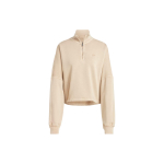 Adidas Originals P&otilde;hilise logoga dressipluus Lahtine l&otilde;ige K&otilde;rge krae Naiste dressipluus Tumebeež IR6013 XXS