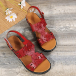 2024 Suvised Naiste Sandaalid Uued &Otilde;&otilde;nes Kiil Kontsaga Lilled Vabaaja Sandalias Retro Platvormiga Daamidele Mugavad Pluss Suurus 43 Sandaalid 35 valge