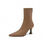 S&uuml;gisnaiste seksikad terava ninaga venivad poolsaapad l&uuml;hikesed botas kingad mood pidulikud stiletto k&otilde;rge kontsaga sokid botas botas de mujer 34 aprikoosi