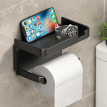 1 tk puurivaba liimitav seinale kinnitatav tualettpaberihoidik koos riiuliga double-deck