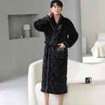 Paks kolmekihiline soe talvehommikumantel meeste pehme flanellist tepitud pikk kimono vannimantel Meeste hommikumantel meeste korallifliisist hommikumantel 3XL