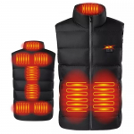 9 K&uuml;ttega Vest Jakk USB Meeste Talvine Elektriliselt K&uuml;ttev Termiline Vest Jahipidamiseks Matkamiseks Soe Jakk 6XL must