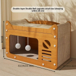 K&otilde;igehooajaline kassimaja kraapimispadja ja m&auml;ngupallidega - Vastupidav, karvu mitteajav papist voodi kassidele, Ideaalne ruumi dekoratsiooniks