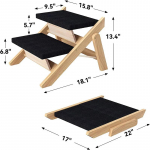 Puidust koeraredel v&auml;litingimustes siseruumides kaasaskantav kaks korda koera kassi redel lemmiklooma redel two floors