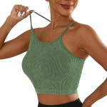 Naiste Solid Racerback Spaghetti &otilde;hukese rihmaga treening jooga j&otilde;usaali spordispordi topid L armee roheline v&auml;rv