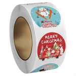 500 tk j&otilde;ulukleebised, rull&uuml;mbriku pitser, &uuml;mmargune 1-tolline dekoratiivsildid j&otilde;uludeks Style A