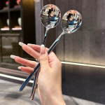 Roostevabast terasest lusikas Korea pika varrega lauan&otilde;ud paks segav j&auml;&auml;lusikas s&ouml;&ouml;gilusikas majapidamises kasutatav &otilde;htus&ouml;&ouml;gilusikas h&otilde;be