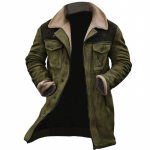Talvine Meeste Vintage Suede Patchwork Mitmetaskuline Rev&auml;&auml;riga V&auml;lijope Mantel L armee roheline v&auml;rv