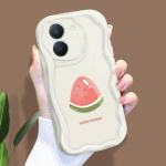 Armas koomiksimustriga kreemjas tekstuuriga korpus, lainelise servaga pehme silikoonkaanega telefoni&uuml;mbris Vivo jaoks Vivo Y73 must