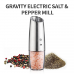 Reguleeritav roostevabast terasest elektriline pipra- ja soolaveski USB-laadimisega