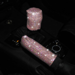 Car Rhinestones rooliratta kate koos Crystal Diamond Sparkling Car SUV rooliratta kaitsega, sobib 14,5&ndash;15-tollisele s&otilde;idukile