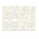 12 tk / komplekt 13 cm loomaaia loomad orav l&otilde;vi meisterdamine kihistus &scaron;abloonid maalid v&auml;ljal&otilde;igete album v&auml;rvimine reljeefne album Dekoratiivne mall