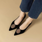 Prantsuse mustad keskmise kontsaga naiste kingad mugavad kontori- ja karj&auml;&auml;rijalatsid Pehmest nahast seemisnahast terava otsaga madalad kingad Pumps Zapatos 34 must