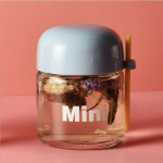 Kaasaskantav mini 150 ml klaasist veepudelid armas mini kuumakindel veetass lastele &otilde;pilaste joogipudel koos k&ouml;ietopsidega 150ML