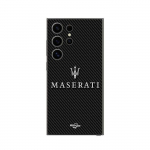 Coque Samsung Galaxy S25 Ultra MASERTATI BLANC FOND CARBONNE Maniacase