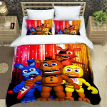 F-Five-Nights At Freddy's FNAF voodipesukomplekt King Twin Double Boys voodipesu Mirkofiibrist v&otilde;i pol&uuml;estrist tekikott AU Single(140x210cm)