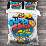 Super Zings Voodipesukomplekt &Uuml;heinimese Twin T&auml;is Queen King Suuruses Voodikomplekt T&auml;iskasvanu Laste Magamistoa Tekikoti Komplektid 3D Prindiga Anime M&auml;ng 011 EU single(135x200cm)