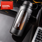 Kukumisvastane klaasist veetass Suure mahutavusega kahekihiline isoleeritud veetass Kaasaskantav kuumakindel mulli teetass 800-1500ml