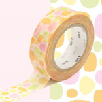 Masking tape pav&eacute;s rond orange - 1,5 cm x 7 m