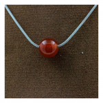 Pierres et Min&eacute;raux. Collier 1 perle Cornaline d'Uruguay 8 mm Chaine en acier inoxydable.