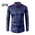 Meeste kleit-s&auml;rk Rhinestone kraega veniv pikkade varrukatega kortsudeta pidulik s&auml;rk Solid Slim Fit Pulmad Tutvumis&otilde;htu Prom Business Button Down S&auml;rk L must