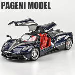 1:18 Pagani Huayra Dinastia Super Sportauto Sulamist Mudelauto M&auml;nguasi Die-cast Metallvalu Heli ja Valgus Tagasit&otilde;mmatav Auto M&auml;nguasi Laste S&otilde;iduk sinine