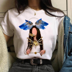 Lana Del Rey T-s&auml;rk Streetwear Top Oversized T-s&auml;rk, graafiline tr&uuml;kitud vabaajakirjad F&auml;nnid T-s&auml;rk Naiste mees S