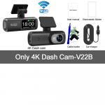 4K kahe objektiiviga s&otilde;idusalvesti HD &uuml;ilaiusnurk &ouml;ise n&auml;gemisega WiFi eesmine ja tagumine topeltsalvestus GPS s&otilde;iduki salvestus 【2 Lens】WIFI+Buck Line+GPS+64g Card